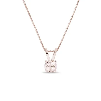 Zdjęcie Naszyjnik z różowego złota z morganitem KLENOTA