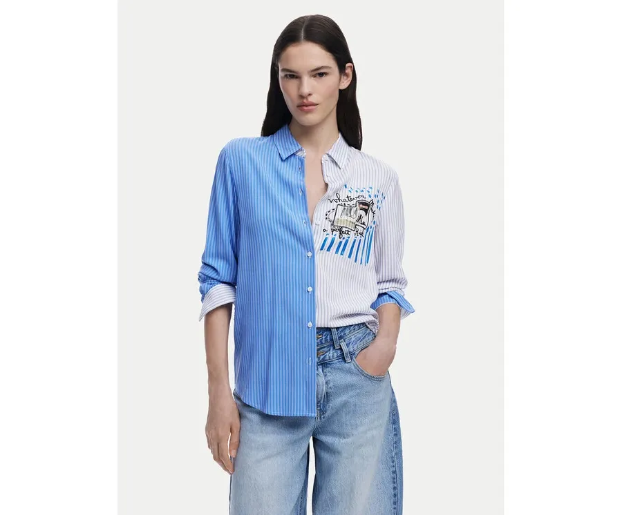 obrazek 1 Desigual Koszula A Perfect Ride 25SWCW36 Niebieski Regular Fit