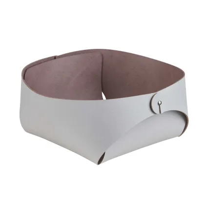 Picture Luxurious Flora basket made of pearl-colored leather