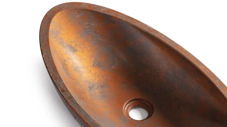 obrazek 3 Wyjątkowa umywalka 60 cm ORION BASIC – SMOKED METAL, szary i miedziany, lakier półmatowy