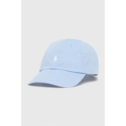 Zdjęcie Polo Ralph Lauren czapka z daszkiem bawełniana kolor niebieski gładka 211912843