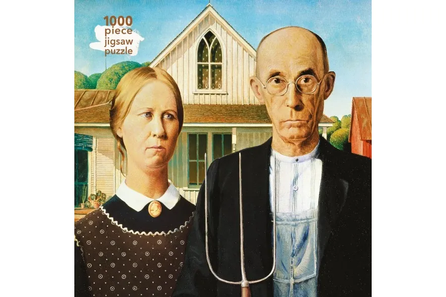 obrazek 1 Puzzle dla dorosłych Grant Wood: amerykański gotyk - Flame Tree Publishing