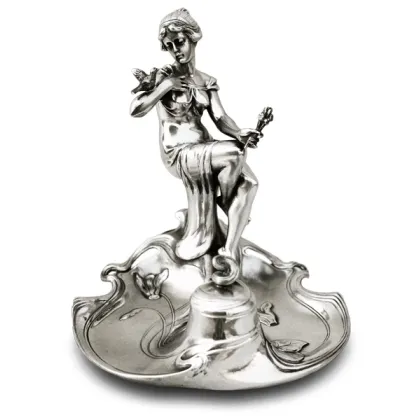Picture A stylish inkwell with a figurine of a woman