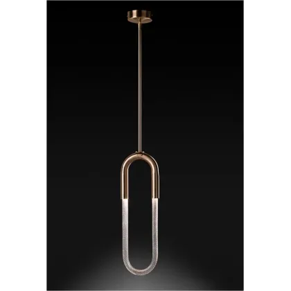Zdjęcie Owalna lampa wisząca wykonana w połowie z metalu i szkła Murano – Il Paralume Marina