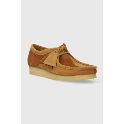 Zdjęcie Clarks Originals półbuty zamszowe Wallabee męskie kolor brązowy 26175917