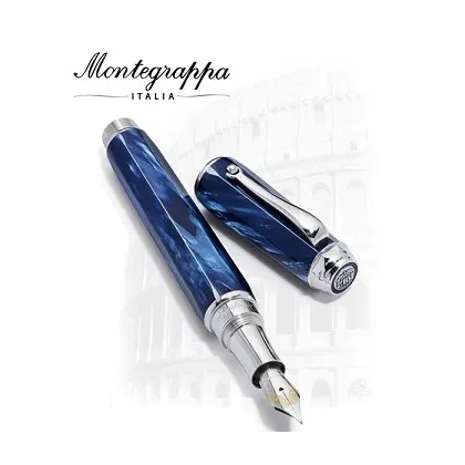 Zdjęcie Morskoniebieski Celluloid Pióro Wieczne Emblema Montegrappa
