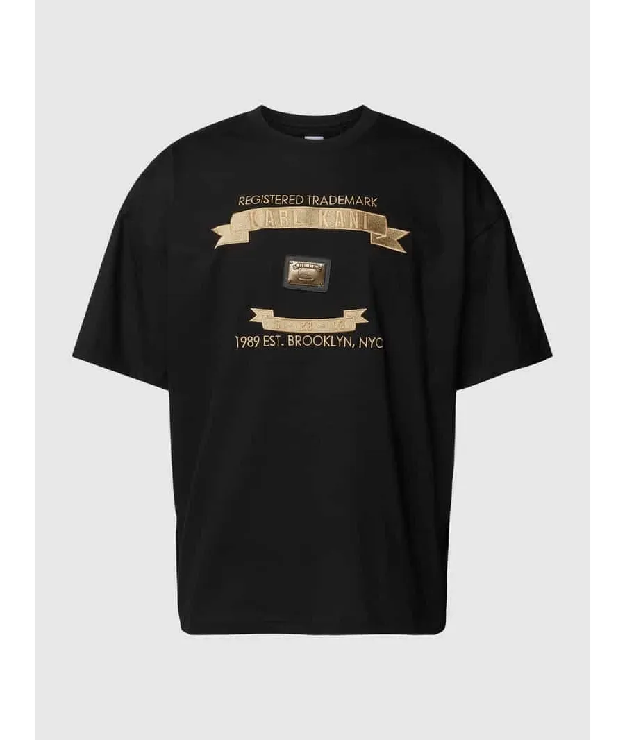 obrazek 1 T-shirt o pudełkowym kroju z wyhaftowanym logo