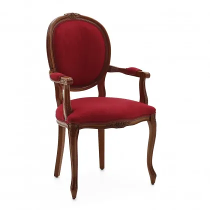 Zdjęcie Czerwony elegancki fotel w stylu klasycznym - Sevensedie