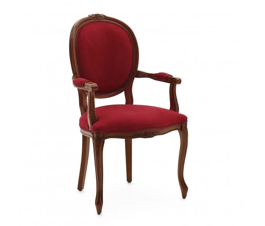 obrazek 1 Czerwony elegancki fotel w stylu klasycznym - Sevensedie