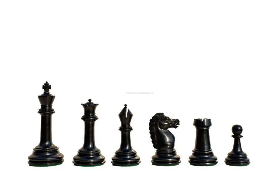 obrazek 4 Stylowe pionki szachowe z postarzanego bukszpanu i hebanu - The Chess Empire