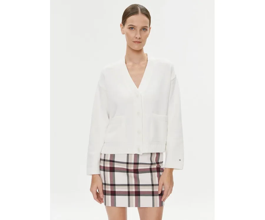 obrazek 1 Tommy Hilfiger Kardigan WW0WW39015 Écru Relaxed Fit