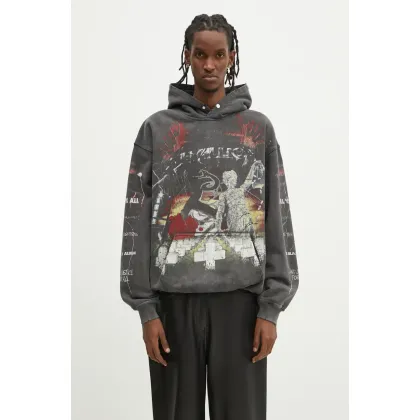 Zdjęcie Represent bluza bawełniana Metallica Master Of Puppets Hoodie męska kolor szary z kapturem wzorzysta MLM4374.020