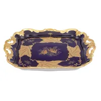 Picture Navy blue porcelain plate