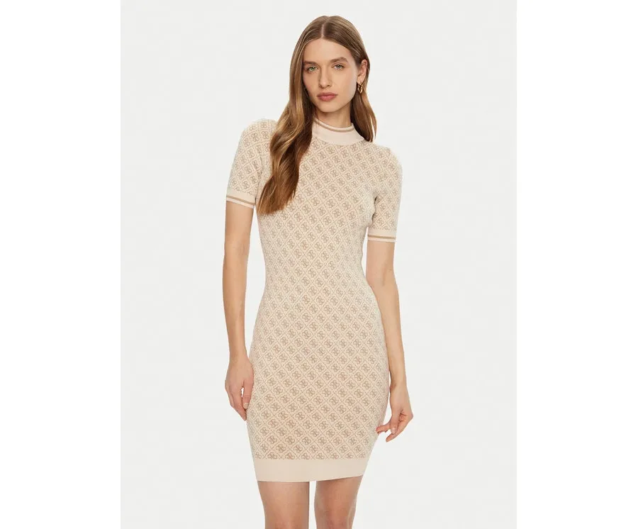 obrazek 1 Guess Sukienka dzianinowa W3YK39 Z37K0 Beżowy Regular Fit