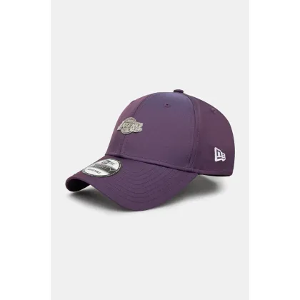Zdjęcie New Era czapka z daszkiem kolor fioletowy gładka 60595273
