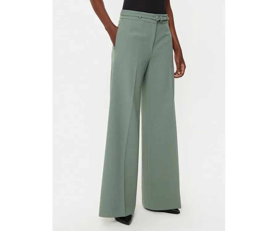 obrazek 1 HUGO Spodnie palazzo Havinera 50530147 Zielony Regular Fit