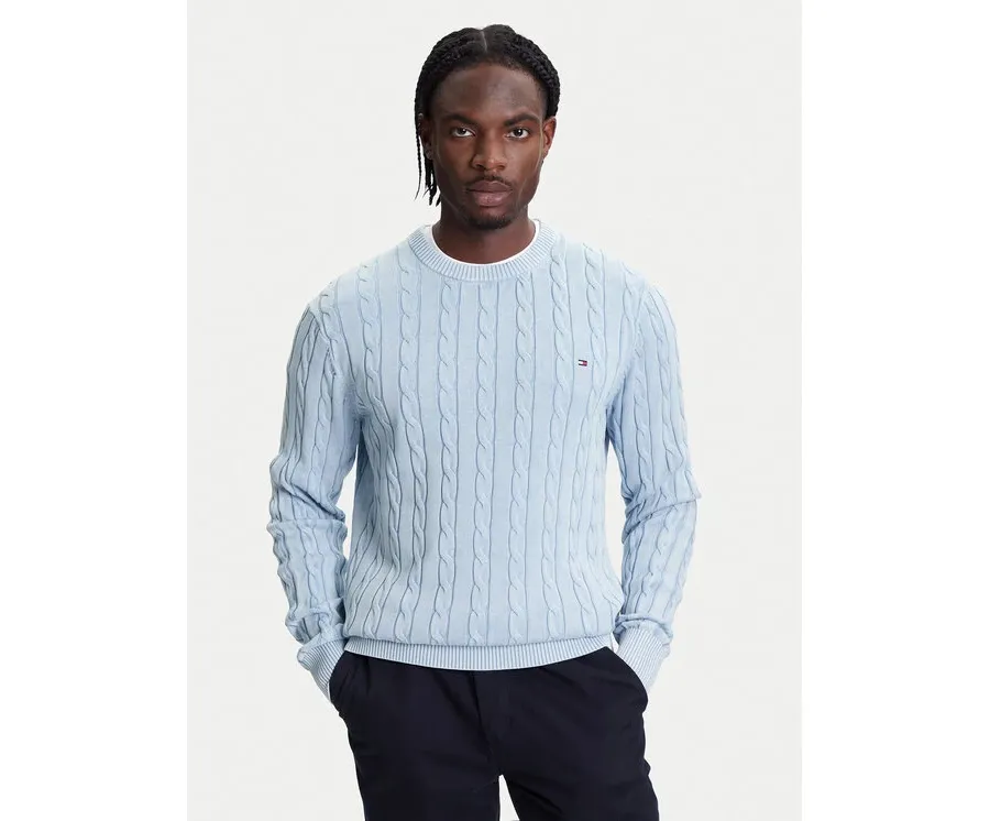 obrazek 1 Tommy Hilfiger Sweter Classic MW0MW39524 Błękitny Regular Fit