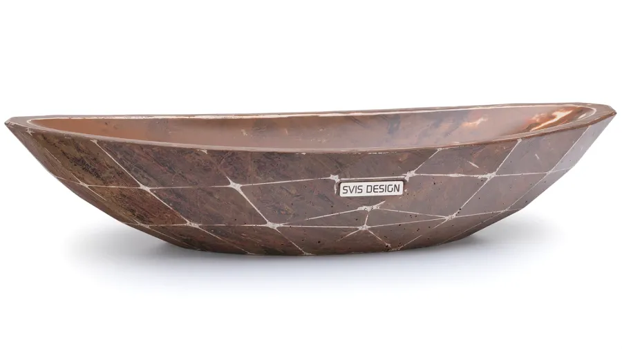 obrazek 1 Stylowa umywalka 60 cm DIAMOND BASIC – ABSTRACT, brązowy i czarny, lakier matowy