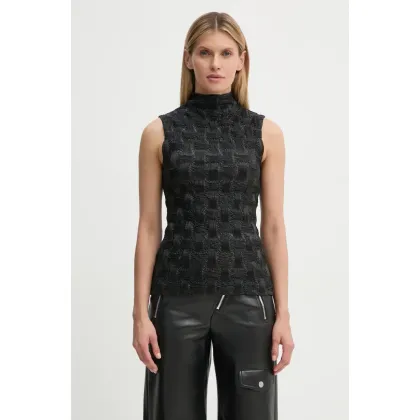 Zdjęcie Nanushka bluzka HARRIET damska kolor czarny gładka NW24FWTP32400