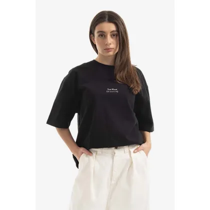 Zdjęcie Tom Wood t-shirt bawełniany Adria Tee kolor czarny 22190.975-BLACK