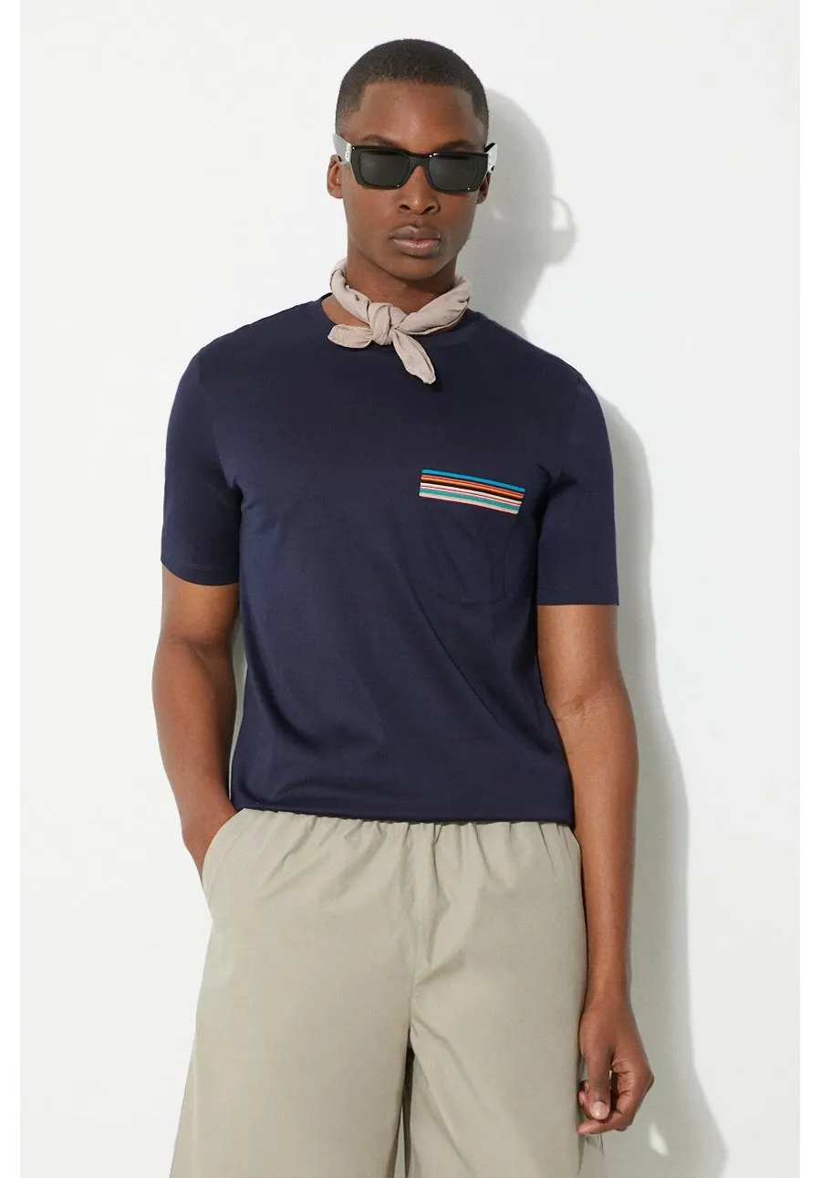 obrazek 1 Paul Smith t-shirt bawełniany męski kolor granatowy gładki M1R-306U-H00088