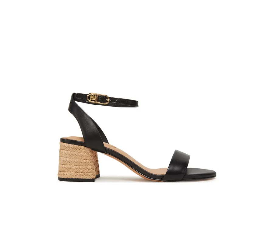 obrazek 1 Tommy Hilfiger Espadryle Leather Ankle Strap Espad Sandal FW0FW08533 Czarny