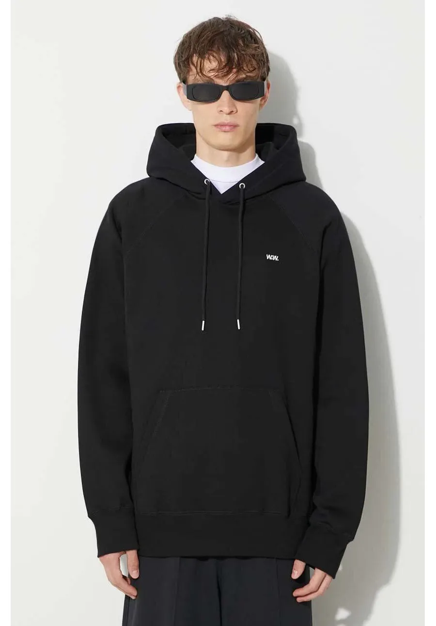 obrazek 1 Wood Wood bluza bawełniana Essential fred classic hoodie męska kolor czarny z kapturem gładka 20005602.2493