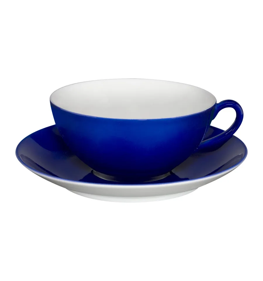 obrazek 1 Niebieska porcelanowa filiżanka do herbaty ze spodkiem z kolorowej unikalnej kolekcji - Vista Alegre
