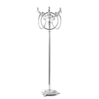 Picture Chrome floor towel rack with cast brass swan pattern - Il Paralume Marina