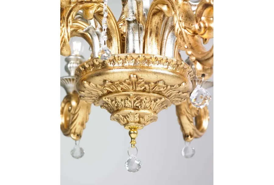 obrazek 2 Królewski żyrandol 6 lamp z 6 gałązkami i zawieszkami Swarovski - Valle d'oro Patchi