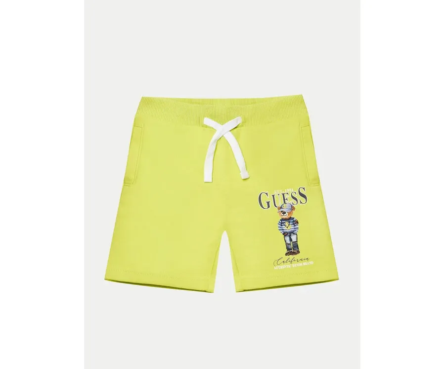 obrazek 1 Guess Szorty materiałowe N5RD03 KAD74 Żółty Regular Fit