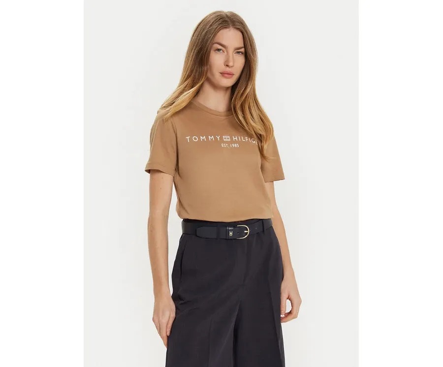 obrazek 1 Tommy Hilfiger T-Shirt WW0WW40276 Beżowy Regular Fit