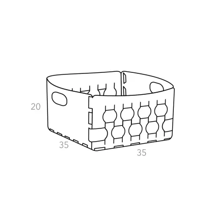 Zdjęcie Skórzany kosz Dubai 35x35xH20 cm z plecionymi ścianami w kolorze błękitu Majorelle