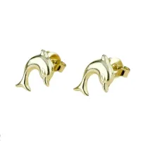 Picture Women's dolphin earrings, dimensions 13x10mm.