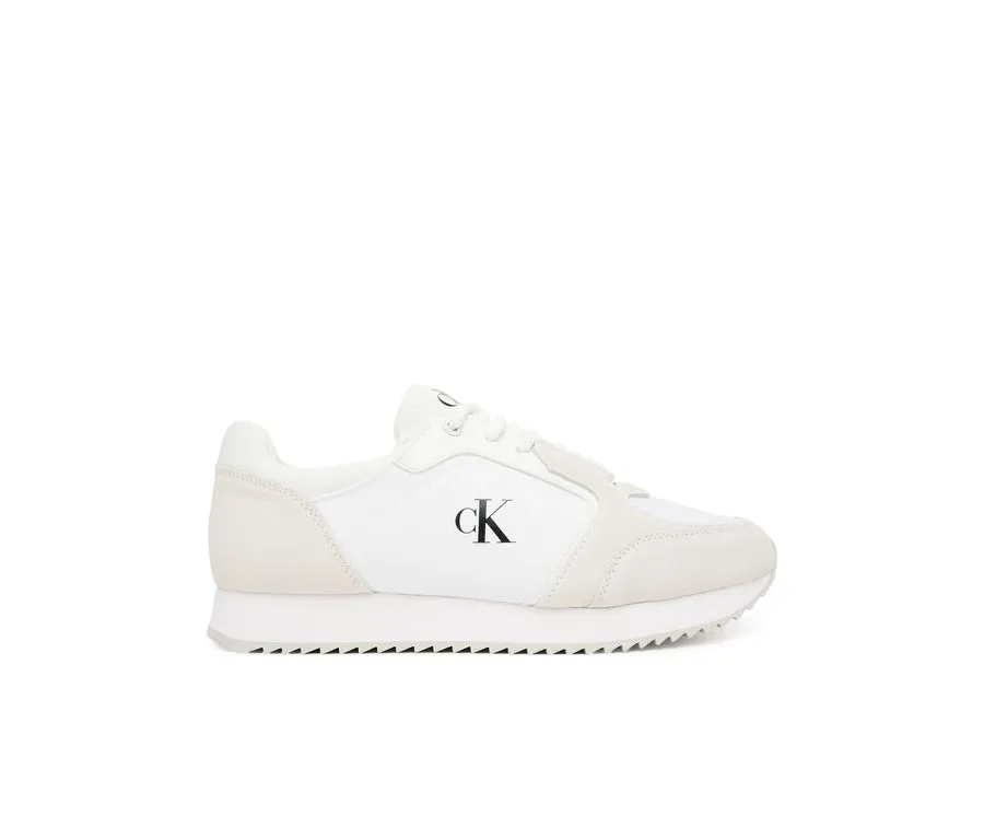 obrazek 1 Calvin Klein Jeans Sneakersy Runner Laceup Sock Mg Nylon Mix YW0YW01644 Biały