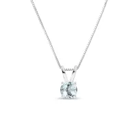 Zdjęcie Naszyjnik z białego złota z okrągłym akwamarynem KLENOTA