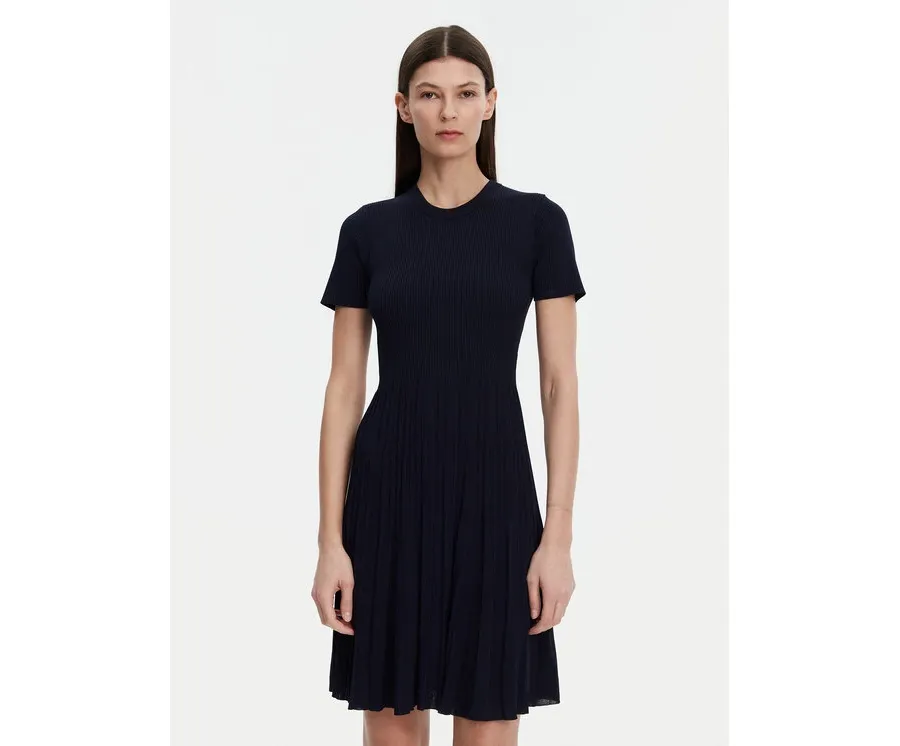 obrazek 1 MICHAEL Michael Kors Sukienka dzianinowa MS5830OBFD Granatowy Slim Fit