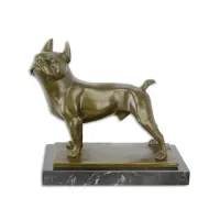 Picture A unique bronze and marble sculpture of a French bulldog