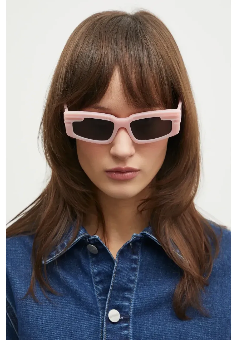 obrazek 1 Fiorucci okulary przeciwsłoneczne Rectangular Wing damskie kolor różowy U01FPASU134AC03PN02