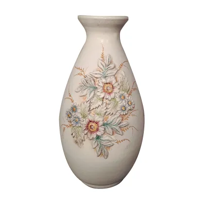 Picture A beautiful, stylish Italian ceramic vase with a unique floral decoration