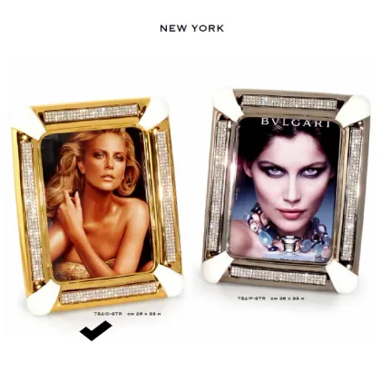 Picture Designer gold photo frame made of Italian ceramics - Bruno Costenaro