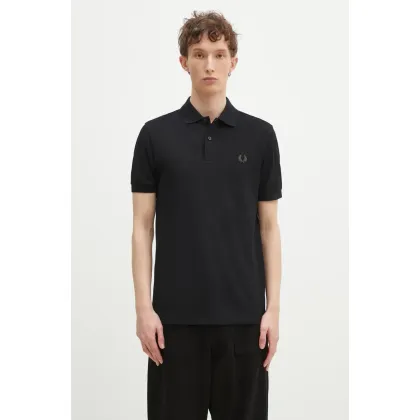 Zdjęcie Fred Perry polo bawełniane kolor czarny z aplikacją M6000.Y43