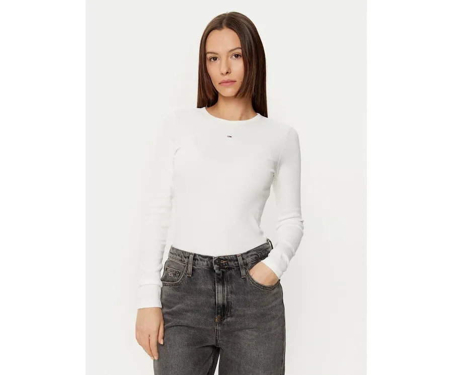 obrazek 1 Tommy Jeans Bluzka Essential DW0DW17387 Écru Slim Fit