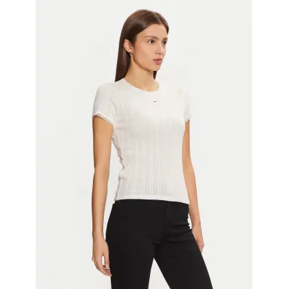 Zdjęcie Tommy Jeans T-Shirt DW0DW19493 Écru Slim Fit