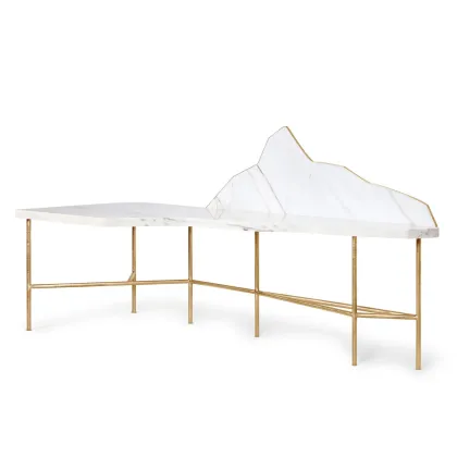 Picture Desk made of marble with brass structure - Ginger & Jagger