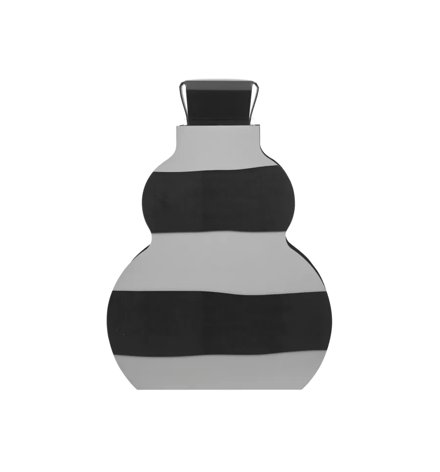 obrazek 1 Stylowy wazon Otto 9x33xH45 cm w poziome pasy w kolorze szarym i czarnym