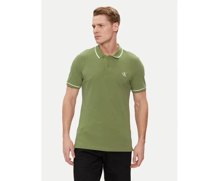 obrazek 1 Calvin Klein Jeans Polo J30J315603 Zielony Slim Fit