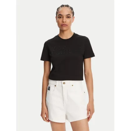 Zdjęcie Versace Jeans Couture T-Shirt 78HAHS04 Czarny Regular Fit