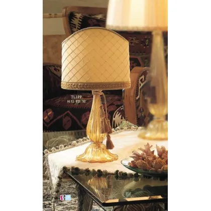 Zdjęcie Lampa ze szkła Murano w kolorze bursztynowym, złota i transparentnym – Il Paralume Marina