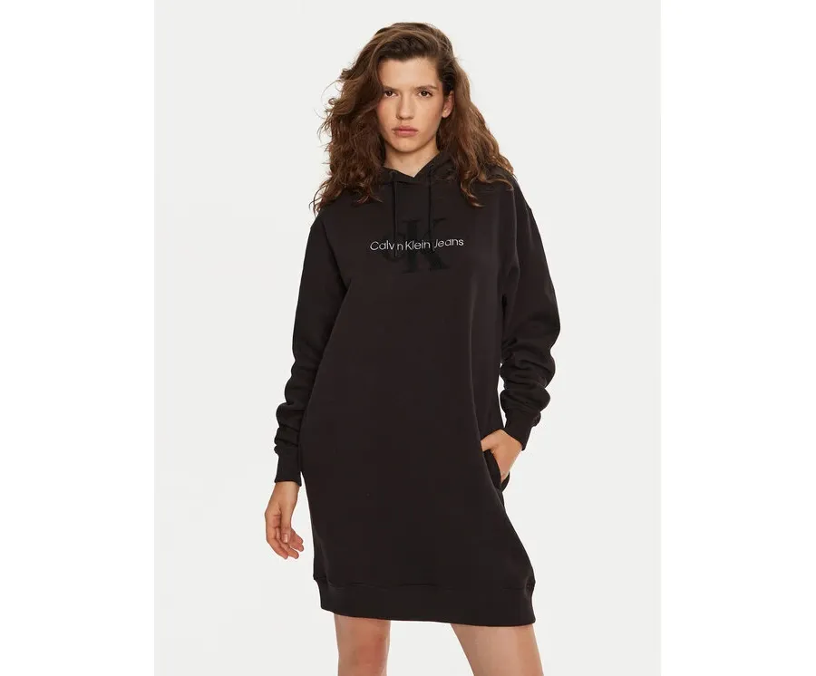 obrazek 1 Calvin Klein Jeans Sukienka dzianinowa Chenille J20J224685 Czarny Relaxed Fit